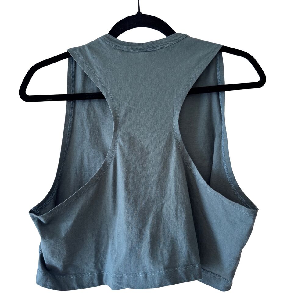 KOTN Women's Cropped Racerback Tank Olive Green Med 100% Cotton - Picture 2 of 5